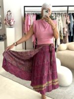 ΦΟΥΞΙΑ ΦΟΥΣΤΑ ΛΑΧΟΥΡΙΑ ΔΥΟ ΟΨΕΩΝ, SILK POLYESTER, ΠΕΡΙΜΕΤΡΟΣ ΜΕΣΗΣ ΑΠΟ ΑΚΡΗ ΣΕ ΑΚΡΗ 120 - Image 2